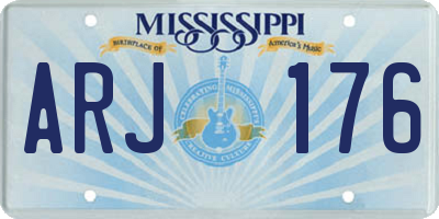 MS license plate ARJ176