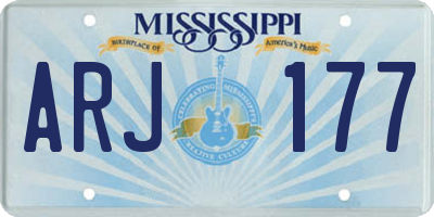 MS license plate ARJ177