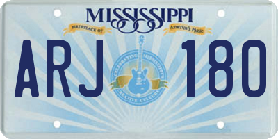 MS license plate ARJ180