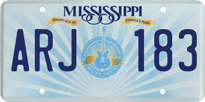 MS license plate ARJ183