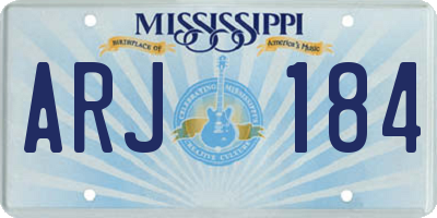 MS license plate ARJ184