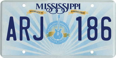 MS license plate ARJ186