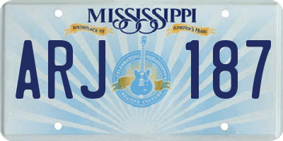 MS license plate ARJ187