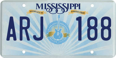 MS license plate ARJ188