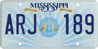 MS license plate ARJ189