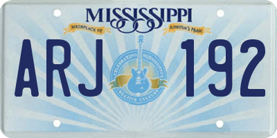 MS license plate ARJ192