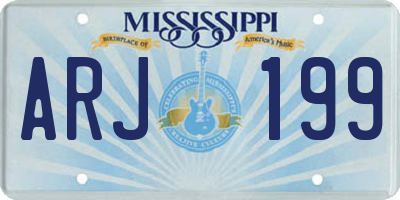 MS license plate ARJ199