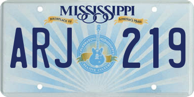 MS license plate ARJ219