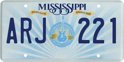 MS license plate ARJ221