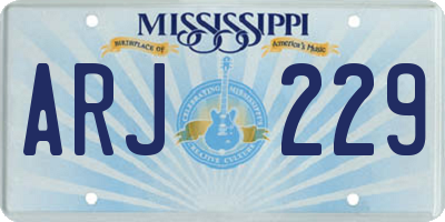MS license plate ARJ229