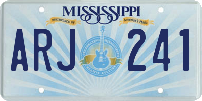 MS license plate ARJ241