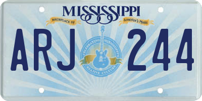 MS license plate ARJ244