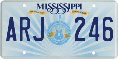 MS license plate ARJ246