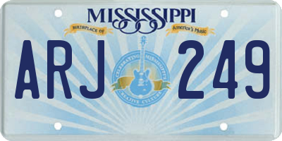 MS license plate ARJ249