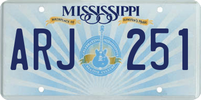 MS license plate ARJ251