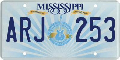 MS license plate ARJ253