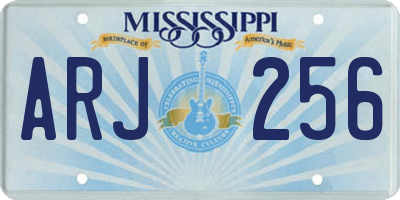 MS license plate ARJ256