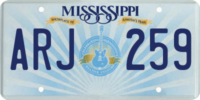 MS license plate ARJ259