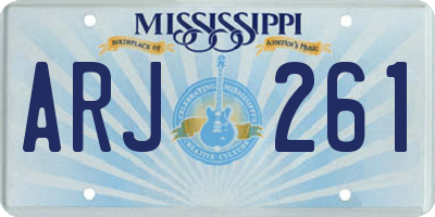 MS license plate ARJ261