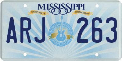 MS license plate ARJ263