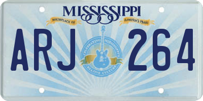 MS license plate ARJ264