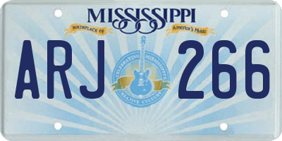 MS license plate ARJ266