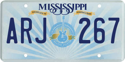 MS license plate ARJ267
