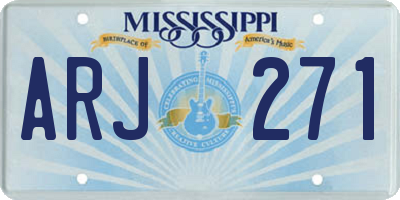 MS license plate ARJ271