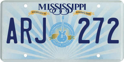 MS license plate ARJ272