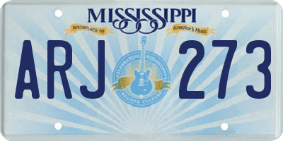 MS license plate ARJ273