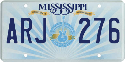 MS license plate ARJ276