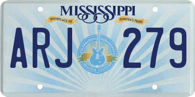 MS license plate ARJ279