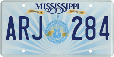 MS license plate ARJ284