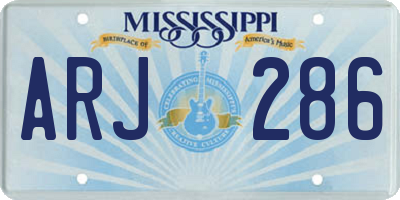 MS license plate ARJ286