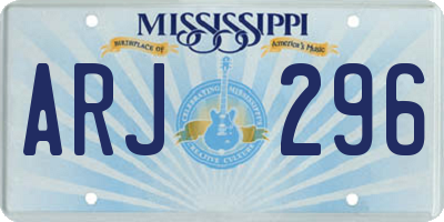MS license plate ARJ296