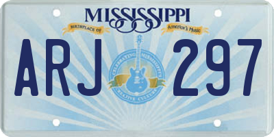 MS license plate ARJ297
