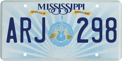 MS license plate ARJ298