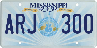 MS license plate ARJ300