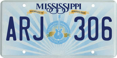 MS license plate ARJ306