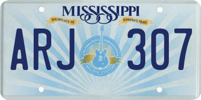MS license plate ARJ307