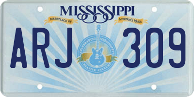 MS license plate ARJ309