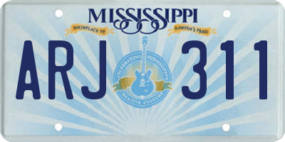 MS license plate ARJ311