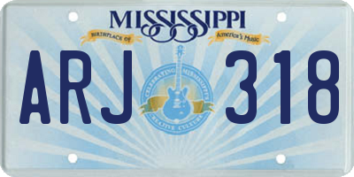 MS license plate ARJ318