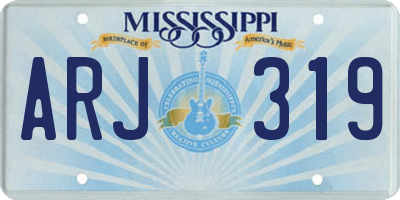 MS license plate ARJ319
