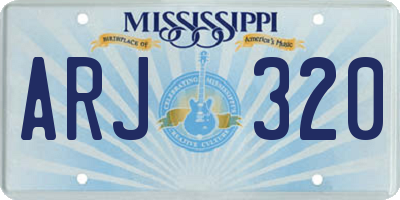 MS license plate ARJ320