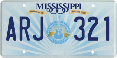 MS license plate ARJ321
