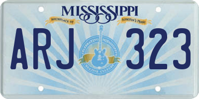 MS license plate ARJ323