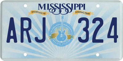 MS license plate ARJ324