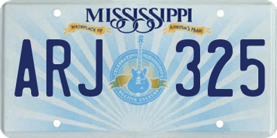 MS license plate ARJ325
