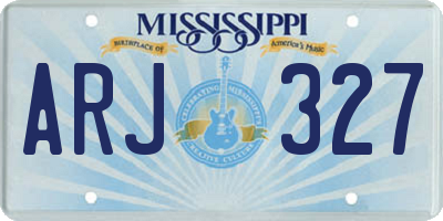 MS license plate ARJ327